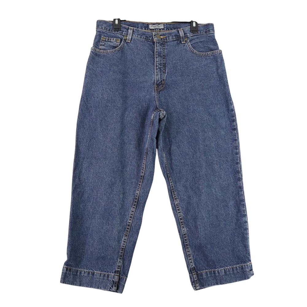 Eddie‎ Bauer High Rise Straight Leg Jeans Womens 14 Blue Denim Casual Everyday
